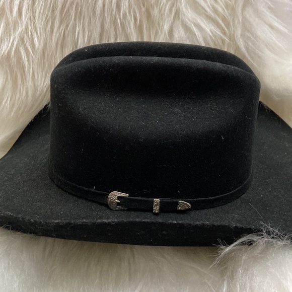Beautiful well kept Restitol black /gold fur blend 4x Felt hat top cha - Picture 3 of 9